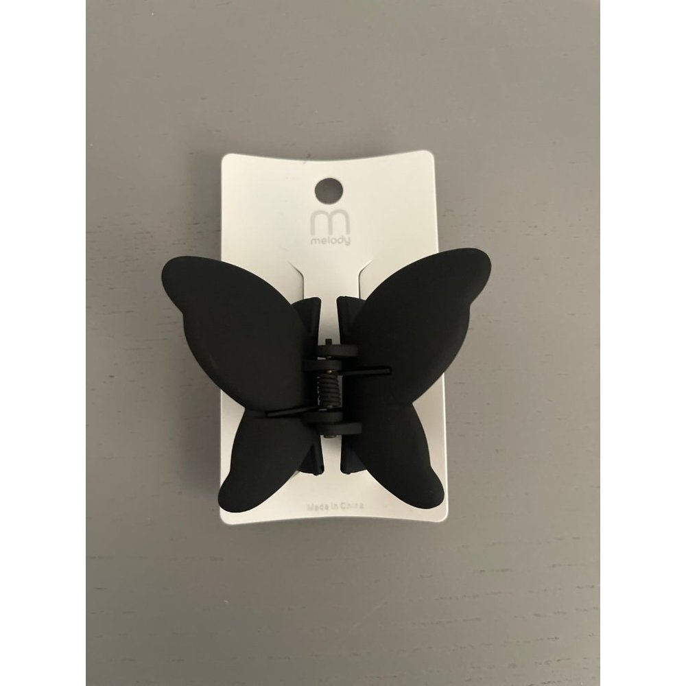 NEW BLACK BUTTERFLY HAIR CLIP SOFT MATTE COLOR HAIR ACCESSORIES